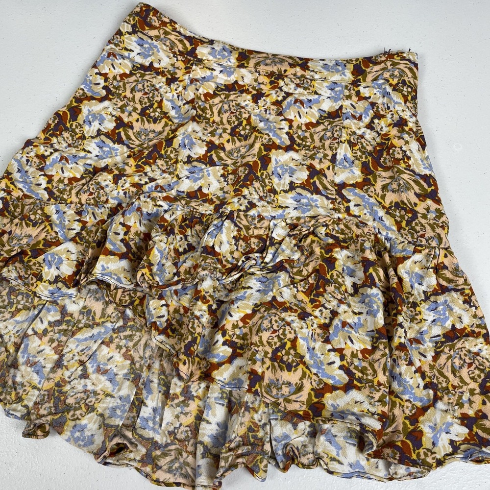 Free People Nadia Ruffle Skirt Women's Size 0 Floral Comfort Boho Casual